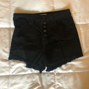 Black destroyed shorts